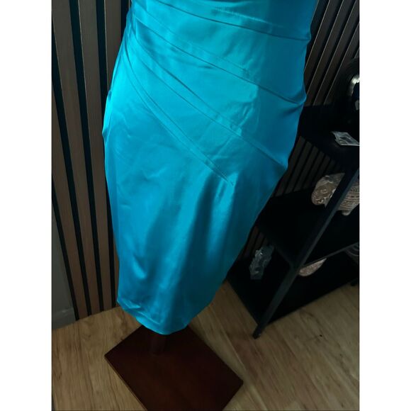 Cache fancy cocktail dress one shoulder Y2K style stretchy short mini dress size - Picture 2 of 4